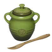 Olive Jar and Fork in Sage Green