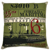 Ticket Pillow in Olive
