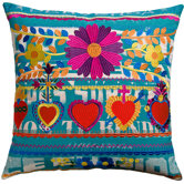 Mexico Cotton Hearts Print Pillow