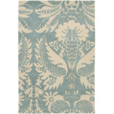 Tufted Pile Powder/Cream Damask Rug