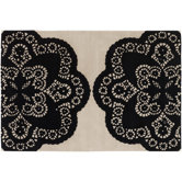 Tufted Pile Ebony/Cream Doily Rug