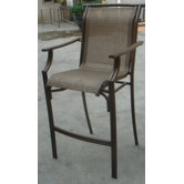 Chub Cay Patio Sling 4 Piece Stackable Barstool Set in Dark Bronze