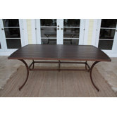 Outdoor Slatted Aluminum Rectangular Dining Table