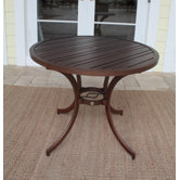 Outdoor Slatted Aluminum Bistro Dining Table