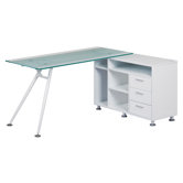 Augusta Glass Top Corner Workstation