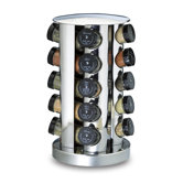 20-Bottle Revolving Spice Tower in Stainless Steel