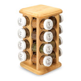 16 Jar Spice Rack in Beech Wood
