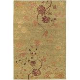 Impressions Garden Sage/Raspberry Floral Rug