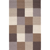 Super Indo Natural Beige/Brown Checkers Rug