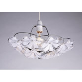 Floral Uplighter in White and Chrome