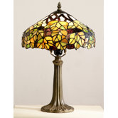 Maple Leaf Tiffany Table Lamp in Green