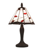 Ruby Leaf Tiffany Twig Table Lamp