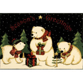 Home for the Holidays Polar Bears Holiday Novelty Rug