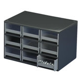 Modular Cabinet, 9 Drawers, 17"x11"x11", Gray