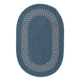 Banded Wool Blend Federal Blue/Oatmeal Rug