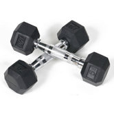 Pair of Rubber Coated Hex Dumbbells
