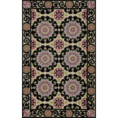 Suzani Hook Black Rug
