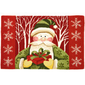Accents Seasonal Santa Forest Novelty Rug