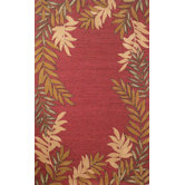 Spello Red Fern Border Rug