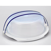 30cm Tortenbutler "Superline" in Wei&szlig; / Blau