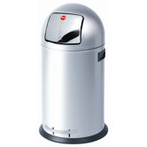 Gro&szlig;raum-Abfallbox "Hailo KickMaxx 35" in Edelstahl-Silber