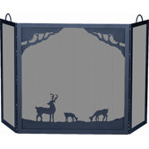 Deluxe Nature 3 Panel Wrought Iron Fire Fireplace Screen