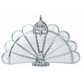 Pewter Ornate Fan Fireplace Screen