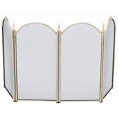 Mini Polished Brass Fireplace Screen