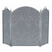 3 Panel Satin Pewter Panel Fireplace Screen