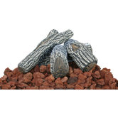 Lava Rock and Log Kit For Outdoor Fire Pits
