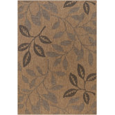 Patio Laurel Leaves Brown/Black Rug