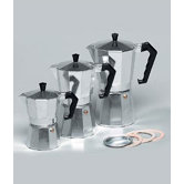 Filter und 3 Gummiringe  f&uuml;r Espressokocher