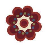 Fantasia Flower Red Kids Rug