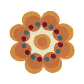 Fantasia Flower Gold Kids Rug