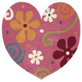 Fantasia Heart Light Pink Kids Rug