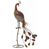 43cm LED Spie&szlig;leuchte "Pfau" in Rost