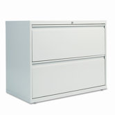 Two-Drawer Lateral File Cabinet, 36w x 19-1/4d x 29h, Light Gray