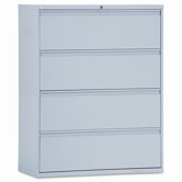 Four-Drawer Lateral File Cabinet, 42w x 19-1/4d x 54h, Light Gray