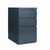 Three-Drawer Mobile Ped File w/Full-Length Pull, 15w x23d, Charcoal