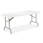 Resin Folding Table, Rectangular, 600lb Capacity, 72w x 30d x 29h, Platinum