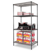 36" W x 24" D Industrial Wire Shelving Starter Kit in Black
