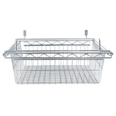 24" Sliding Wire Basket for Wire Shelving in Silver