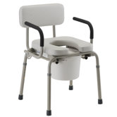 Padded Drop-Arm Commode