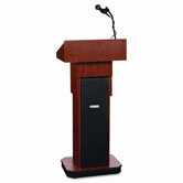 Executive Adjustable Sound Lectern, Column, 24w x 17-1/2d x 36 to 44h, Mahogany