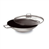 34cm Antihaft-Wok "Wega" aus Edelstahl