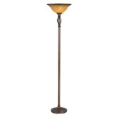 Twisted Torchiere Lamp in Rust