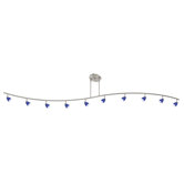 Serpentine Ten Light Track Light with White Glass in Brushed Steel