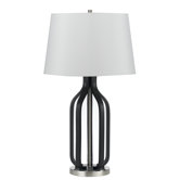 Cage Metal Table Lamp in Black/Brushed Steel