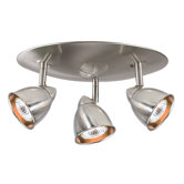 Serpentine Three Light Track Light in Brushed Steel