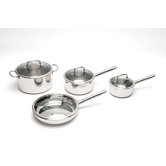 Boreal Stainless Steel 4-Piece Cookware Set with Lids